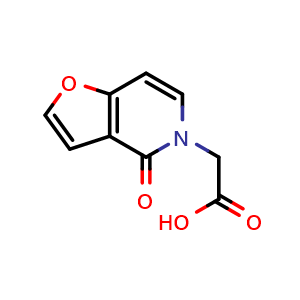Chemical structure of 2-{4-oxo-4H,5H-furo[3,2-c]pyridin-5-yl}acetic acid , CAS 1936329-25-7, AChemBlock S77587