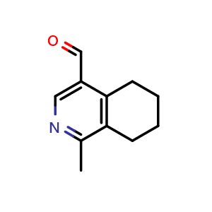 Chemical structure of 1-methyl-5,6,7,8-tetrahydroisoquinoline-4-carbaldehyde , CAS 1935358-74-9, AChemBlock S77614