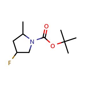 Chemical structure of tert-butyl 4-fluoro-2-methylpyrrolidine-1-carboxylate , CAS 1934832-12-8, AChemBlock S77631