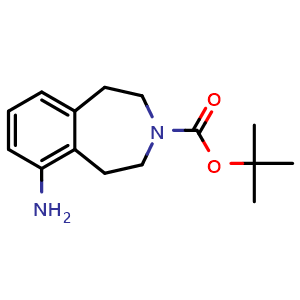 Chemical structure of tert-butyl 6-amino-1,2,4,5-tetrahydro-3-benzazepine-3-carboxylate , CAS 1934803-69-6, AChemBlock S77632