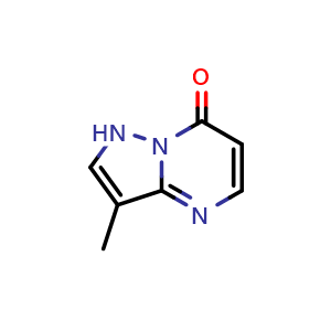 Chemical structure of 3-methyl-1H,7H-pyrazolo[1,5-a]pyrimidin-7-one , CAS 1934615-08-3, AChemBlock S77636