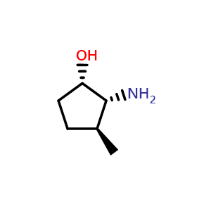 Chemical structure of (1S,2R,3S)-2-amino-3-methyl-cyclopentanol , CAS 1932203-34-3, AChemBlock S77685
