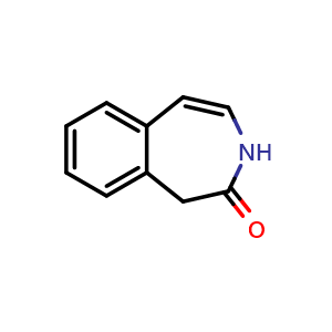 Chemical structure of 1,3-dihydro-3-benzazepin-2-one , CAS 19301-09-8, AChemBlock S77703