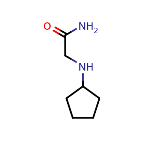 Chemical structure of 2-(cyclopentylamino)acetamide , CAS 192811-47-5, AChemBlock S77708
