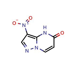 Chemical structure of 3-nitro-4H-pyrazolo[1,5-a]pyrimidin-5-one , CAS 1919868-75-9, AChemBlock S77725