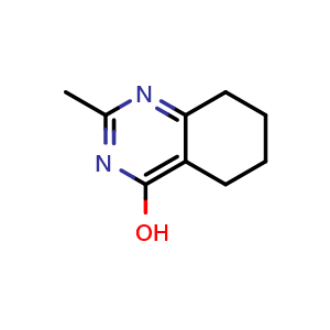 Chemical structure of 2-methyl-5,6,7,8-tetrahydroquinazolin-4-ol , CAS 19178-21-3, AChemBlock S77734