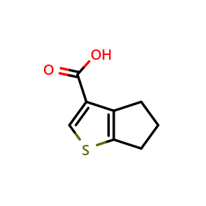 Chemical structure of 4H,5H,6H-cyclopenta[b]thiophene-3-carboxylic acid , CAS 19156-53-7, AChemBlock S77738