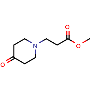 Chemical structure of methyl 3-(4-oxopiperidin-1-yl)propanoate , CAS 190515-96-9, AChemBlock S77764