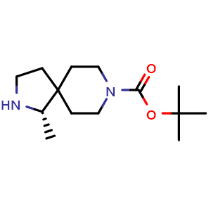 Chemical structure of tert-butyl (1S)-1-methyl-2,8-diazaspiro[4.5]decane-8-carboxylate , CAS 1899102-37-4, AChemBlock S77781