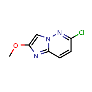 Chemical structure of 6-Chloro-2-methoxyimidazo[1,2-b]pyridazine , CAS 189115-98-8, AChemBlock S77806