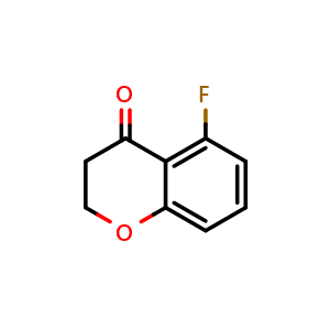 Chemical structure of 5-fluoro-3,4-dihydro-2H-1-benzopyran-4-one , CAS 188826-32-6, AChemBlock S77818