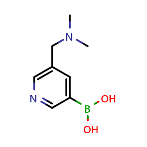 Chemical structure of 5-((dimethylamino)methyl)pyridin-3-ylboronic acid , CAS 1884185-88-9, AChemBlock S77831