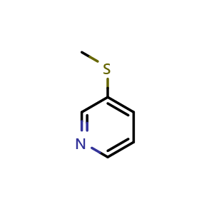 Chemical structure of 3-(methylsulfanyl)pyridine , CAS 18794-33-7, AChemBlock S77846