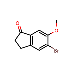 Chemical structure of 5-bromo-6-methoxy-indan-1-one , CAS 187872-11-3, AChemBlock S77847