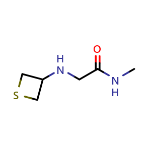 Chemical structure of N-methyl-2-[(thietan-3-yl)amino]acetamide , CAS 1878054-11-5, AChemBlock S77851