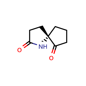 Chemical structure of (5S)-1-azaspiro[4.4]nonane-2,6-dione , CAS 187106-14-5, AChemBlock S77872