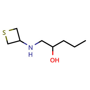 Chemical structure of 1-[(thietan-3-yl)amino]pentan-2-ol , CAS 1870139-79-9, AChemBlock S77873
