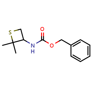 Chemical structure of benzyl N-(2,2-dimethylthietan-3-yl)carbamate , CAS 1866247-99-5, AChemBlock S77887