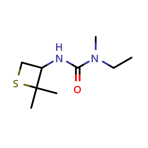 Chemical structure of 1-(2,2-dimethylthietan-3-yl)-3-ethyl-3-methylurea , CAS 1863532-43-7, AChemBlock S77912