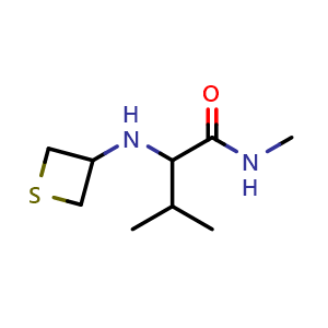 Chemical structure of N,3-dimethyl-2-[(thietan-3-yl)amino]butanamide , CAS 1862351-27-6, AChemBlock S77922