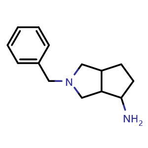 Chemical structure of 2-benzyl-octahydrocyclopenta[c]pyrrol-4-amine , CAS 186201-60-5, AChemBlock S77923