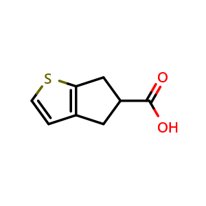 Chemical structure of 4H,5H,6H-cyclopenta[b]thiophene-5-carboxylic acid , CAS 185515-12-2, AChemBlock S77942