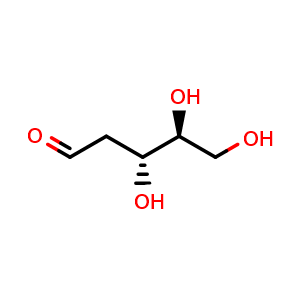 Chemical structure of (3R,4S)-3,4,5-trihydroxypentanal , CAS 18546-37-7, AChemBlock S77944