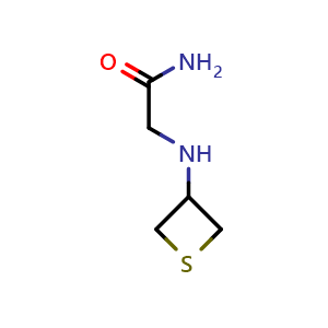 Chemical structure of 2-[(thietan-3-yl)amino]acetamide , CAS 1849352-54-0, AChemBlock S77964