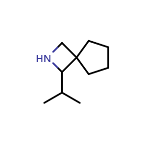 Chemical structure of 1-(propan-2-yl)-2-azaspiro[3.4]octane , CAS 1849293-67-9, AChemBlock S77969