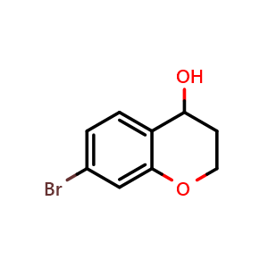 Chemical structure of 7-bromo-3,4-dihydro-2H-1-benzopyran-4-ol , CAS 18385-82-5, AChemBlock S78005