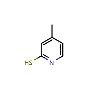 Chemical structure of 4-methylpyridine-2-thiol , CAS 18368-65-5, AChemBlock S78009