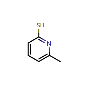 Chemical structure of 6-methylpyridine-2-thiol , CAS 18368-57-5, AChemBlock S78010