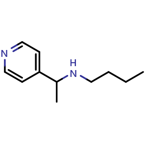 Chemical structure of butyl[1-(pyridin-4-yl)ethyl]amine , CAS 183016-60-6, AChemBlock S78018