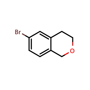 Chemical structure of 6-bromo-3,4-dihydro-1H-2-benzopyran , CAS 182949-90-2, AChemBlock S78020