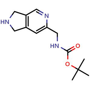 Chemical structure of tert-butyl N-(2,3-dihydro-1H-pyrrolo[3,4-c]pyridin-6-ylmethyl)carbamate , CAS 1824338-34-2, AChemBlock S78031