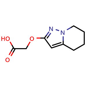 Chemical structure of 2-{4H,5H,6H,7H-pyrazolo[1,5-a]pyridin-2-yloxy}acetic acid , CAS 1823980-02-4, AChemBlock S78046