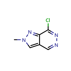 Chemical structure of 7-chloro-2-methyl-2H-pyrazolo[3,4-d]pyridazine , CAS 1823960-49-1, AChemBlock S78052