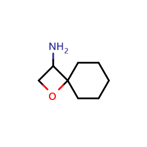 Chemical structure of 1-oxaspiro[3.5]nonan-3-amine , CAS 1823884-22-5, AChemBlock S78062