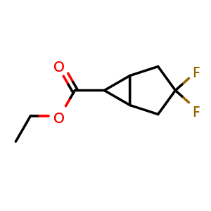 Chemical structure of ethyl 3,3-difluorobicyclo[3.1.0]hexane-6-carboxylate , CAS 1823348-86-2, AChemBlock S78104