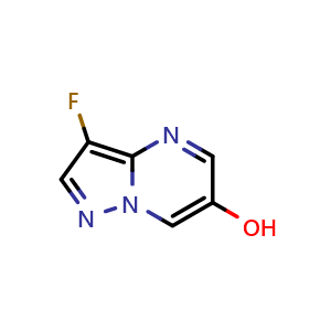 Chemical structure of 3-fluoropyrazolo[1,5-a]pyrimidin-6-ol , CAS 1823336-81-7, AChemBlock S78106