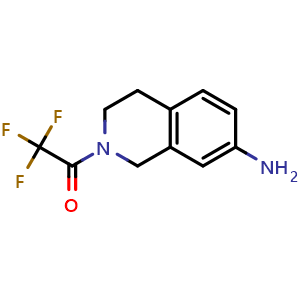 Chemical structure of 1-(7-amino-1,2,3,4-tetrahydroisoquinolin-2-yl)-2,2,2-trifluoroethan-1-one , CAS 181634-14-0, AChemBlock S78166