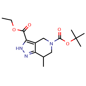 Chemical structure of O5-tert-butyl O3-ethyl 7-methyl-2,4,6,7-tetrahydropyrazolo[4,3-c]pyridine-3,5-dicarboxylate , CAS 1816271-94-9, AChemBlock S78168