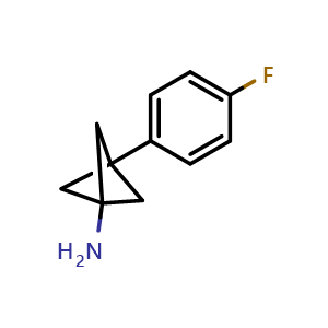 Chemical structure of 3-(4-fluorophenyl)bicyclo[1.1.1]pentan-1-amine , CAS 1810070-22-4, AChemBlock S78176