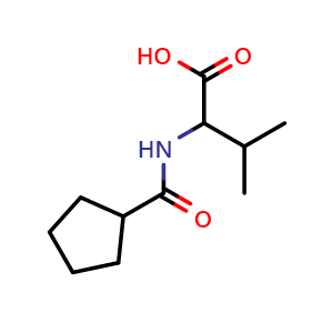 Chemical structure of 2-(cyclopentylformamido)-3-methylbutanoic acid , CAS 180991-71-3, AChemBlock S78177