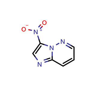 Chemical structure of 3-nitroimidazo[1,2-b]pyridazine , CAS 18087-75-7, AChemBlock S78185