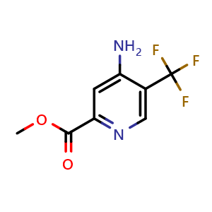 Chemical structure of methyl 4-amino-5-(trifluoromethyl)pyridine-2-carboxylate , CAS 1806983-37-8, AChemBlock S78205