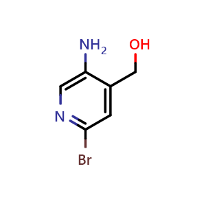 Chemical structure of (5-Amino-2-bromo-4-pyridyl)methanol , CAS 1806963-89-2, AChemBlock S78206
