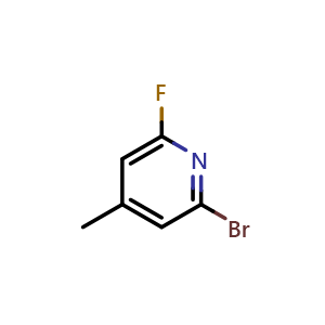 Chemical structure of 2-bromo-6-fluoro-4-methylpyridine , CAS 180608-37-1, AChemBlock S78209