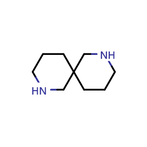 Chemical structure of 2,8-diazaspiro[5.5]undecane , CAS 180-50-7, AChemBlock S78223