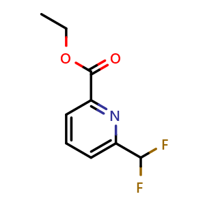 Chemical structure of ethyl 6-(difluoromethyl)pyridine-2-carboxylate , CAS 1804934-02-8, AChemBlock S78224